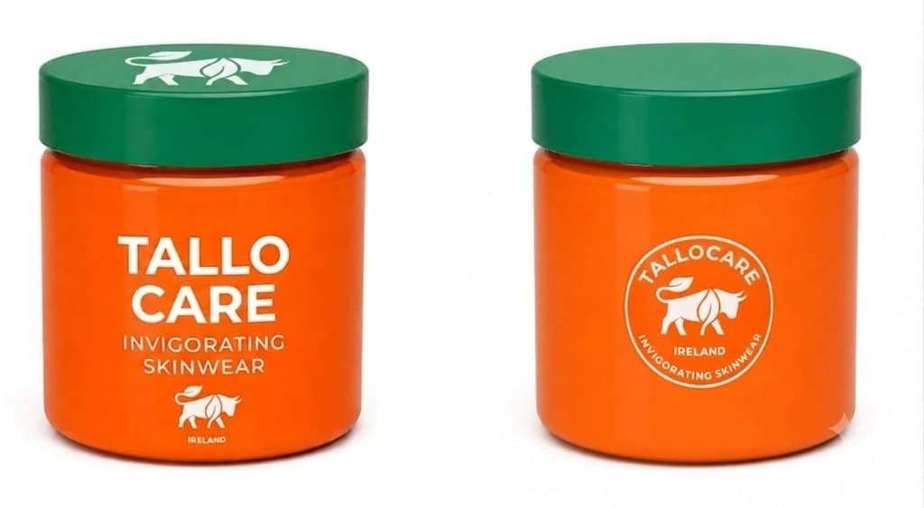 TalloCare orange jars with forest green lids
